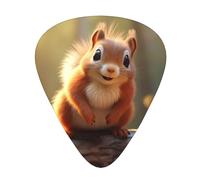 Guitar plectrums 12-piece set Comfortable in the hand with smooth edges Three thicknesses to match Cute squirrel Prints