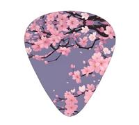 Guitar plectrums 12-piece set Comfortable in the hand with smooth edges Three thicknesses to match Cherry Blossoms Tree Pattern
