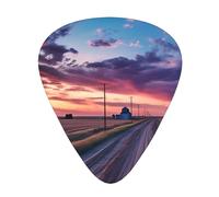 Guitar plectrums 12-piece set Comfortable in the hand with smooth edges Three thicknesses to match Dusk farmland, North Dakota Pattern