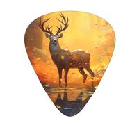 Guitar plectrums 12-piece set Comfortable in the hand with smooth edges Three thicknesses to match Deer Art Pattern