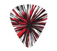 Guitar plectrums 12-piece set Comfortable in the hand with smooth edges Three thicknesses to match Explosion Burst Red Black Pattern