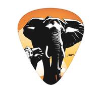 Guitar plectrums 12-piece set Comfortable in the hand with smooth edges Three thicknesses to match Elephant and Giraffe in The Sunset Picture