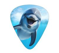 Guitar plectrums 12-piece set Comfortable in the hand with smooth edges Three thicknesses to match Funny Dolphin Looking at You Picture