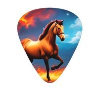 Guitar plectrums 12-piece set Comfortable in the hand with smooth edges Three thicknesses to match Fire Horse Pattern