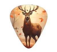 Guitar plectrums 12-piece set Comfortable in the hand with smooth edges Three thicknesses to match Fall Deer Pattern