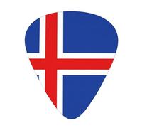 Guitar plectrums 12-piece set Comfortable in the hand with smooth edges Three thicknesses to match Flag of Iceland Picture