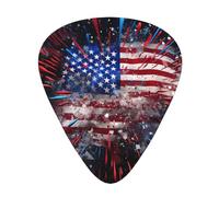 Guitar plectrums 12-piece set Comfortable in the hand with smooth edges Three thicknesses to match Firework American Flag 4Th of July Pattern