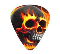 Guitar plectrums 12-piece set Comfortable in the hand with smooth edges Three thicknesses to match fire Skull Pattern