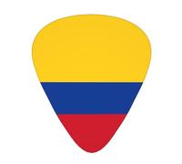 Guitar plectrums 12-piece set Comfortable in the hand with smooth edges Three thicknesses to match Flag of Colombia Picture