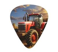 Guitar plectrums 12-piece set Comfortable in the hand with smooth edges Three thicknesses to match Farm Tractor Harvest Pattern