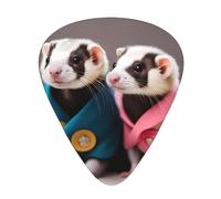 Guitar plectrums 12-piece set Comfortable in the hand with smooth edges Three thicknesses to match French Fashion Model Ferrets Pattern