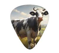 Guitar plectrums 12-piece set Comfortable in the hand with smooth edges Three thicknesses to match Farm Animal Cow Pattern