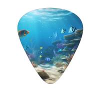 Guitar plectrums 12-piece set Comfortable in the hand with smooth edges Three thicknesses to match Fish Ocean Theme Pattern