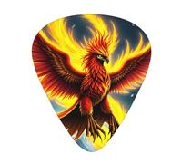 Guitar plectrums 12-piece set Comfortable in the hand with smooth edges Three thicknesses to match Fantasy Phoenix Pattern