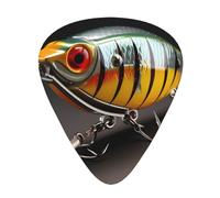 Guitar plectrums 12-piece set Comfortable in the hand with smooth edges Three thicknesses to match Fishing Lure Pattern