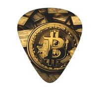Guitar plectrums 12-piece set Comfortable in the hand with smooth edges Three thicknesses to match gold money symbol Pattern