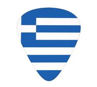 Guitar plectrums 12-piece set Comfortable in the hand with smooth edges Three thicknesses to match Greek flag Picture