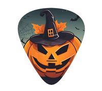 Guitar plectrums 12-piece set Comfortable in the hand with smooth edges Three thicknesses to match Happy-Halloween-Day-pumpkin Prints