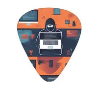 Guitar plectrums 12-piece set Comfortable in the hand with smooth edges Three thicknesses to match Hacker Attack Picture