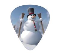Guitar plectrums 12-piece set Comfortable in the hand with smooth edges Three thicknesses to match Hardworking snowman Prints