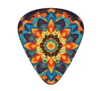 Guitar plectrums 12-piece set Comfortable in the hand with smooth edges Three thicknesses to match Kaleidoscope Mandala Prints