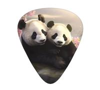 Guitar plectrums 12-piece set Comfortable in the hand with smooth edges Three thicknesses to match Lovely Pandas Picture
