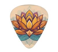 Guitar plectrums 12-piece set Comfortable in the hand with smooth edges Three thicknesses to match Lotus Flower Namaste Prints