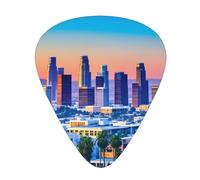 Guitar plectrums 12-piece set Comfortable in the hand with smooth edges Three thicknesses to match Los Angeles Skyline Prints