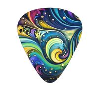 Guitar plectrums 12-piece set Comfortable in the hand with smooth edges Three thicknesses to match Magical Pattern Prints