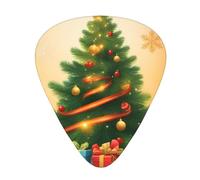 Guitar plectrums 12-piece set Comfortable in the hand with smooth edges Three thicknesses to match Merry Christmas wishes Prints