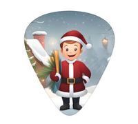 Guitar plectrums 12-piece set Comfortable in the hand with smooth edges Three thicknesses to match Merry Christmas Pattern