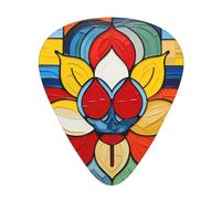 Guitar plectrums 12-piece set Comfortable in the hand with smooth edges Three thicknesses to match Mondrian Bohemian Lotus Flower Prints