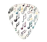 Guitar plectrums 12-piece set Comfortable in the hand with smooth edges Three thicknesses to match Music Symbols Love Prints