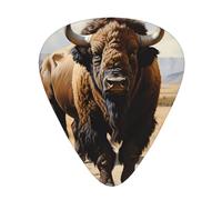 Guitar plectrums 12-piece set Comfortable in the hand with smooth edges Three thicknesses to match North American bison herd Picture
