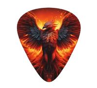 Guitar plectrums 12-piece set Comfortable in the hand with smooth edges Three thicknesses to match Orange Red Phoenix Prints