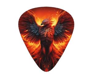 Guitar plectrums 12-piece set Comfortable in the hand with smooth edges Three thicknesses to match Orange Red Phoenix Picture