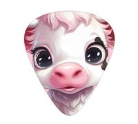 Guitar plectrums 12-piece set Comfortable in the hand with smooth edges Three thicknesses to match pretty pink cartoon cow Prints