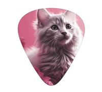 Guitar plectrums 12-piece set Comfortable in the hand with smooth edges Three thicknesses to match pink tones,cat Prints