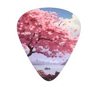 Guitar plectrums 12-piece set Comfortable in the hand with smooth edges Three thicknesses to match Pink Cherry Blossoms Prints