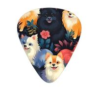 Guitar plectrums 12-piece set Comfortable in the hand with smooth edges Three thicknesses to match Pomeranians Pattern Prints