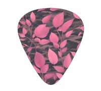 Guitar plectrums 12-piece set Comfortable in the hand with smooth edges Three thicknesses to match Pink leaves Camo Pattern