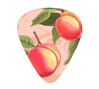 Guitar plectrums 12-piece set Comfortable in the hand with smooth edges Three thicknesses to match Pink Peach Pattern Picture