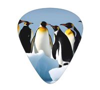 Guitar plectrums 12-piece set Comfortable in the hand with smooth edges Three thicknesses to match Penguins on the Iceberg Pattern