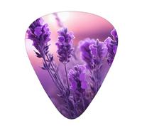 Guitar plectrums 12-piece set Comfortable in the hand with smooth edges Three thicknesses to match Romantic Purple Lavender Pattern