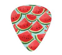 Guitar plectrums 12-piece set Comfortable in the hand with smooth edges Three thicknesses to match Red Watermelon Prints