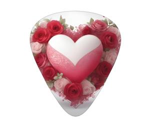 Guitar plectrums 12-piece set Comfortable in the hand with smooth edges Three thicknesses to match Romantic Heart Picture