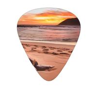 Guitar plectrums 12-piece set Comfortable in the hand with smooth edges Three thicknesses to match sea turtle sunset Pattern