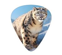Guitar plectrums 12-piece set Comfortable in the hand with smooth edges Three thicknesses to match Snow Leopard Prints