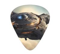 Guitar plectrums 12-piece set Comfortable in the hand with smooth edges Three thicknesses to match spaceship Prints