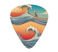 Guitar plectrums 12-piece set Comfortable in the hand with smooth edges Three thicknesses to match Surfing Board Prints